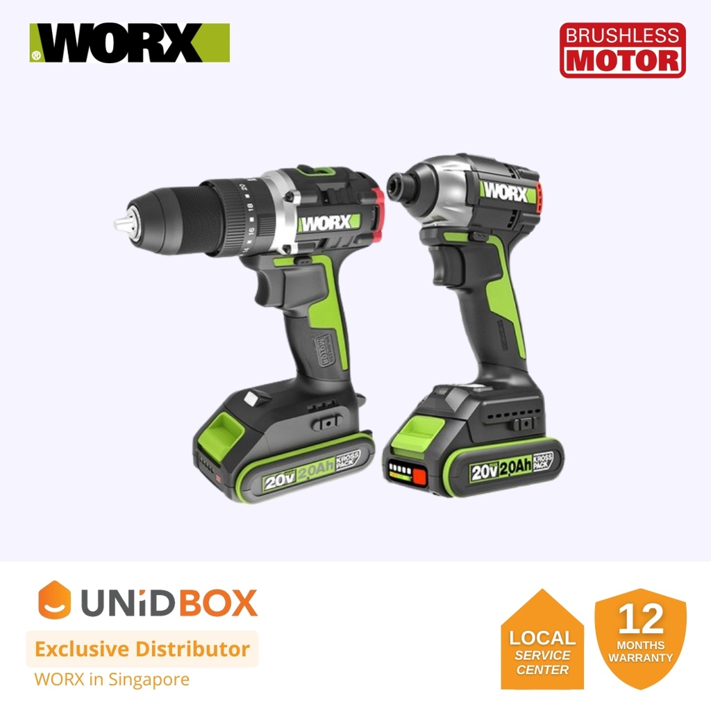 その他 how2work Worx Chave sem escova NITRO WX177L 20V 2.0 2 em 1 Furadeira e